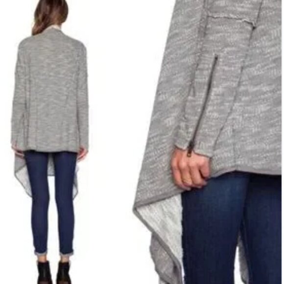 Free People In The Loop Boho Cardigan Sweater Gray Waterfall Size S - Picture 12 of 12